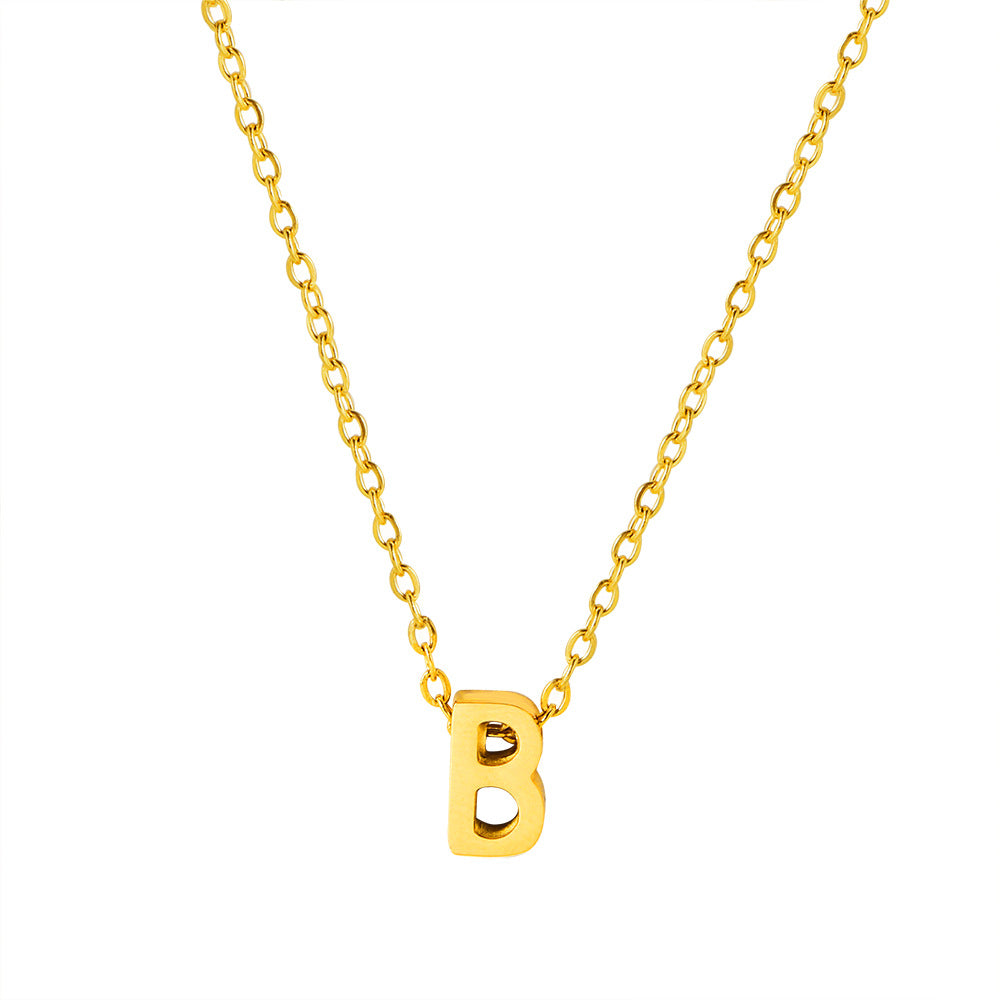 Collar con colgante de alfabeto simple a la moda para mujer