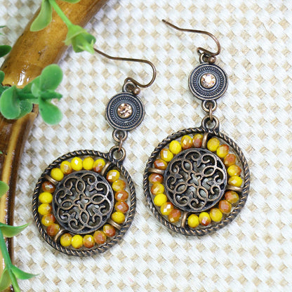 Boucles d'oreilles à pompons créatives de style ethnique bohème rétro
