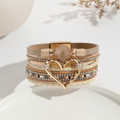 Bohemian Multi-Layer Heart-Shaped Wrap Bracelet
