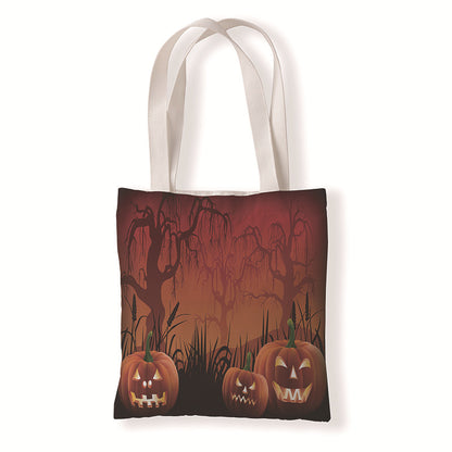 Bolsa de lona con estampado de calabaza de Halloween para uso diario