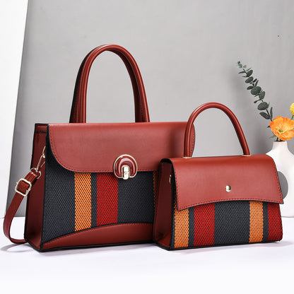 Women Color Blocking 2 In 1 Flap Bag