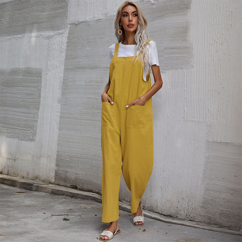 Cozy Cotton Linen Women's Sleeveless Jumpsuit