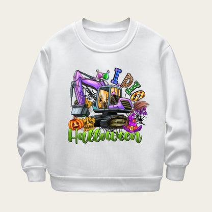 Kids Toddler Boys Girls Casual Halloween Print Fleece Sweatshirts