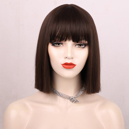 Women Fashion Short Straight Bobo Head Wig