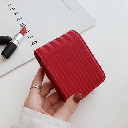 Mini trousse de maquillage portable simple et de couleur unie pour femme