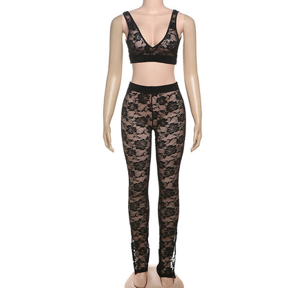 Ensemble débardeur sexy en dentelle pour femme