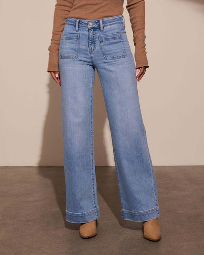 Jean droit à jambe large et rétro pour femme