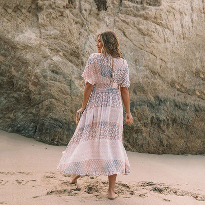 Fashion Women Vintage Boho Graphic Print Cover-Up