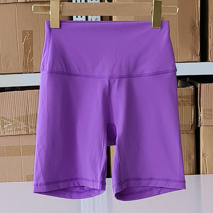 Short de yoga taille haute uni pour femme