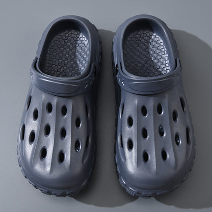 Zapatos casuales sin cordones de color liso con suela gruesa y suela de EVA antideslizante para hombre