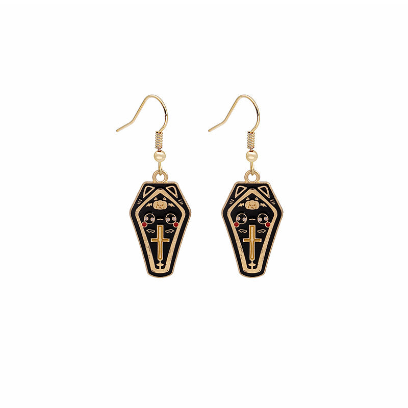 Pendientes de búho oscuro de Halloween con personalidad de moda para mujer