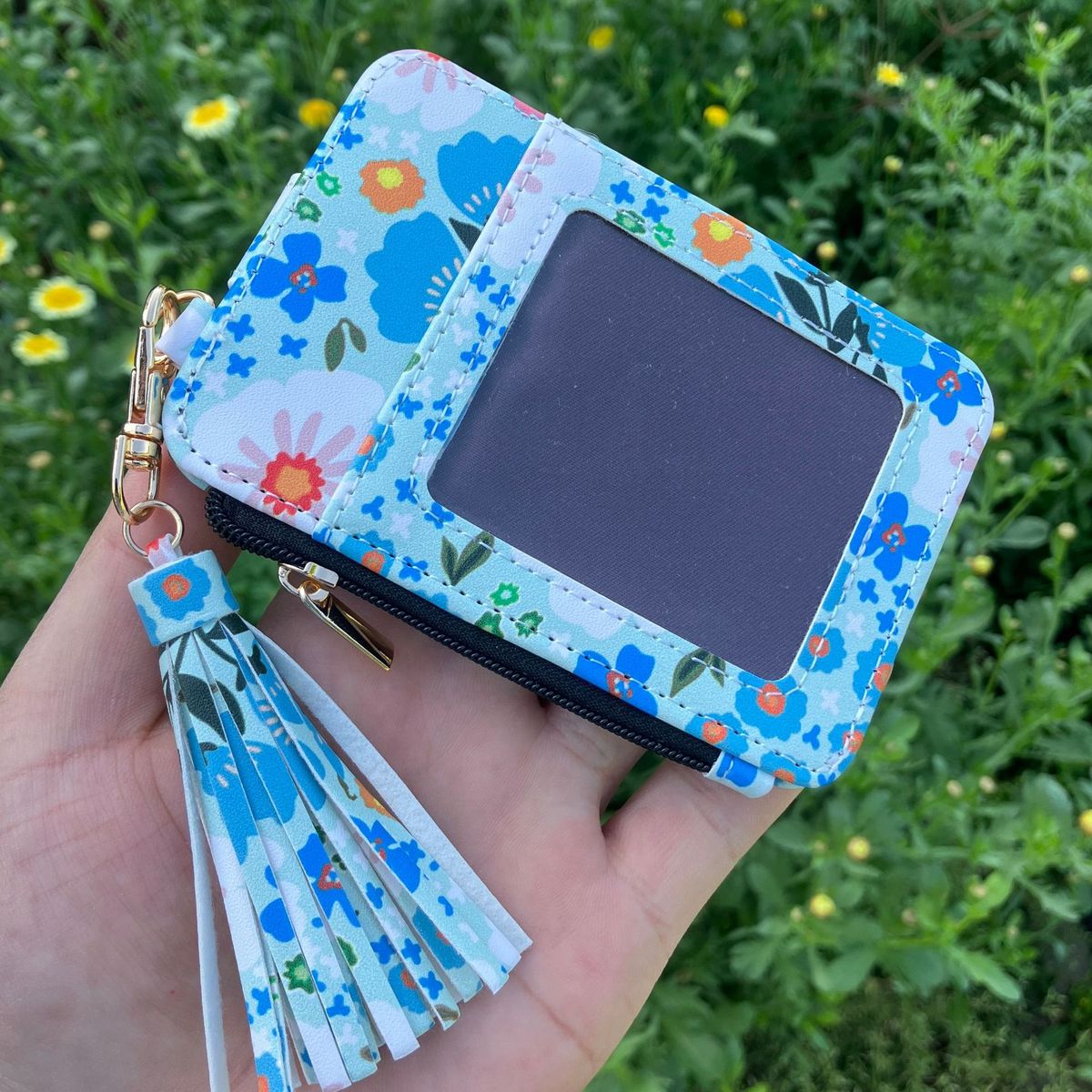 Cartera multifunción con estampado floral para mujer