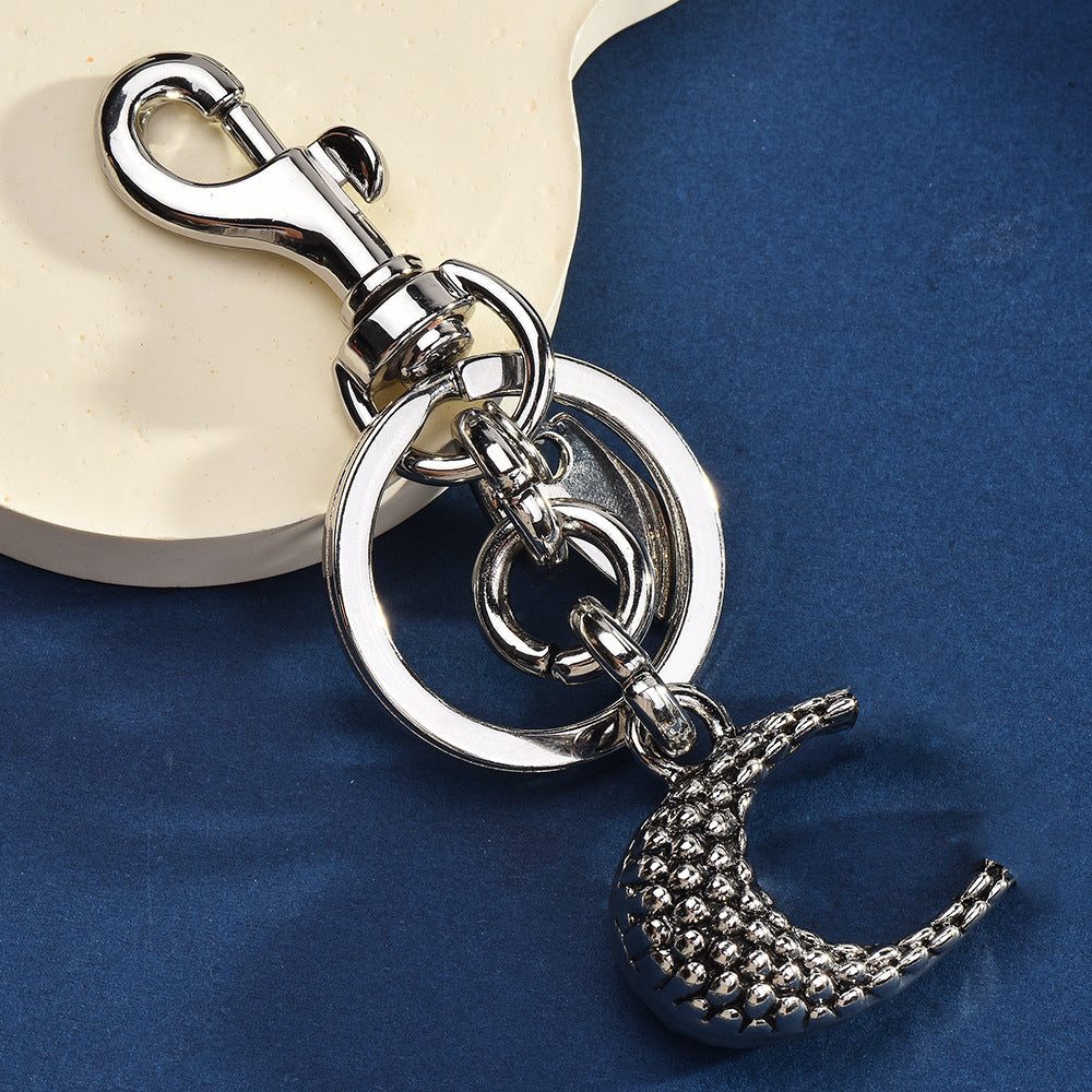 Women Fashion Metal Letter Snake Pattern C Keychain