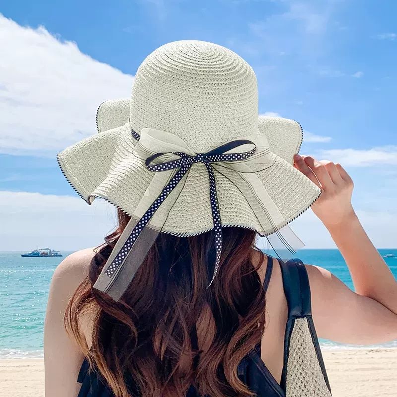 Beach Holiday Straw Sun Hat Dome Style Fabric