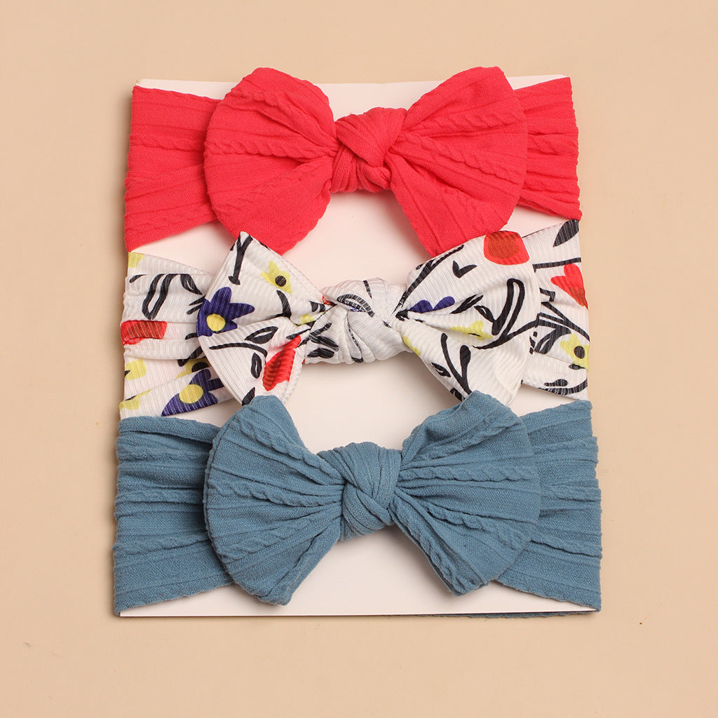 3pcs Baby Headscarf Hair Bow Accessories Set