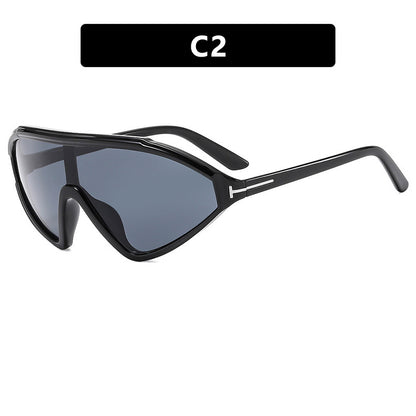 Gafas de sol triangulares irregulares y creativas de moda: estilo espejo moderno con marco de PC