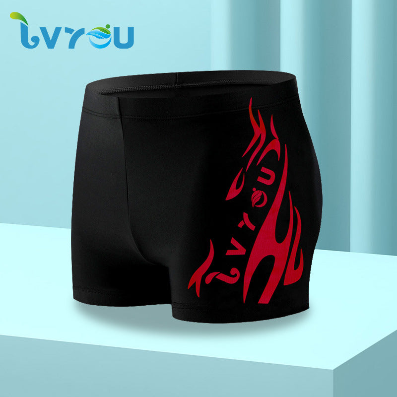 Maillots de bain de course à imprimé lettre pour hommes, couleurs assorties