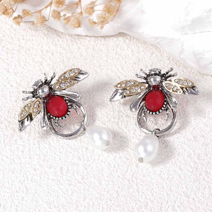 Women Fashion Retro Insect Water Drops Earrings