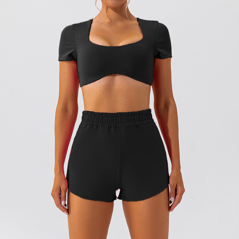 Women Fashion Sexy Solid Color Quick-Drying Yoga Set