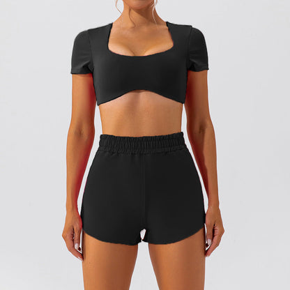 Women Fashion Sexy Solid Color Quick-Drying Yoga Set