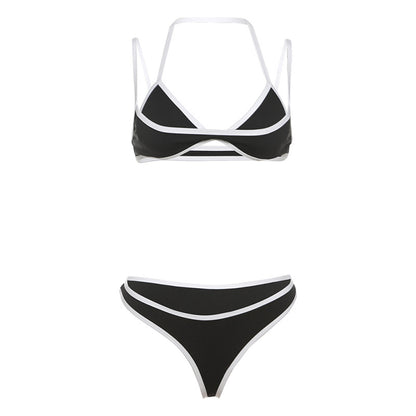 Bikini sexy de verano con bloques de color para mujer