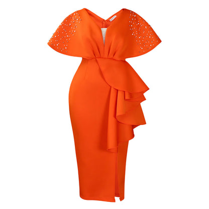 Women Fashion Elegant Irregular Plus Size Dress