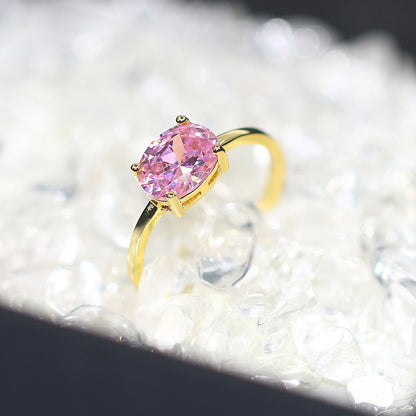 Anillo de circonita simple de moda para mujer