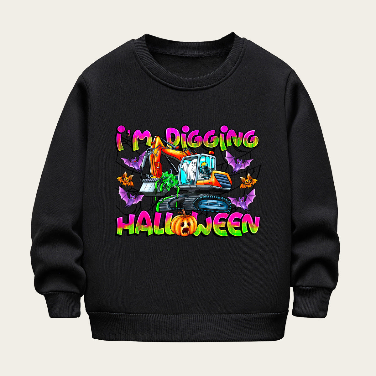 Kids Toddler Boys Girls Fleece Cartoon Print Sweatshirt