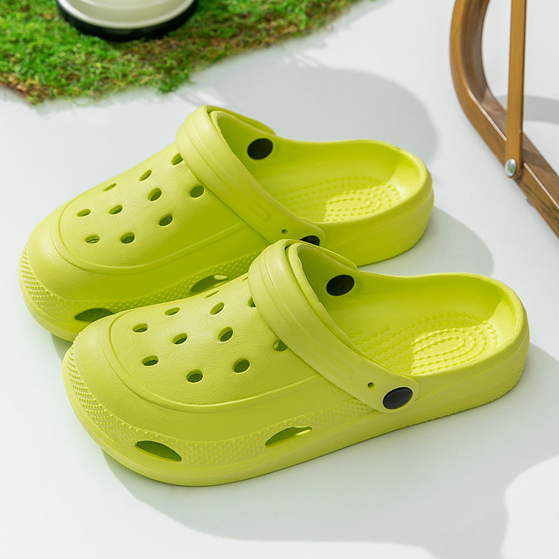 Zapatos casuales de moda para mujer, de color sólido, antideslizantes y con agujeros.