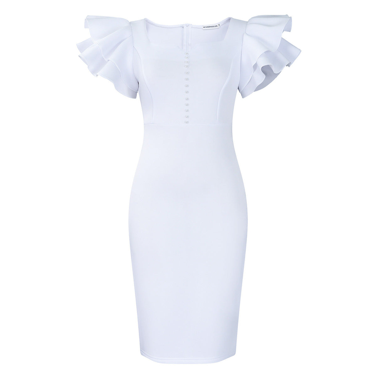 Women Fashion Elegant Plus Size Solid Color Dress