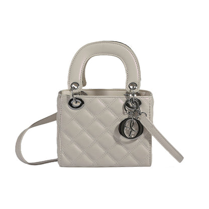 Bolso de hombro a cuadros de color liso de moda