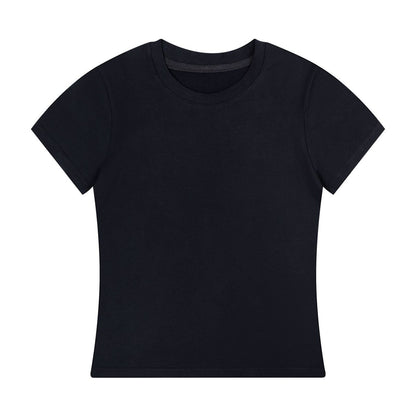 T-shirt d'été décontracté de couleur unie pour femme