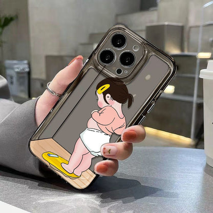 Fashion Girl's Transparent All-Inclusive Printed Phone Case