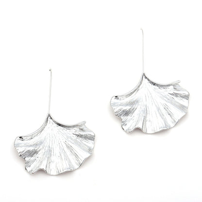 Women Fashion Creative Exaggerated Ginkgo Leaf Earrings