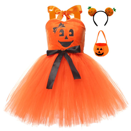 Kids Toddler Big Girls Halloween Mesh Sleeveless Dress