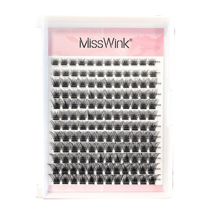 Faux cils auto-greffés segmentés à grappe unique, style dense en fibres chimiques