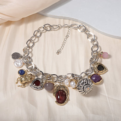 Collar con colgante retro exagerado de moda para mujer