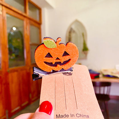 Pinces à cheveux pour femmes et filles, motif citrouille, dessin animé, pour Halloween
