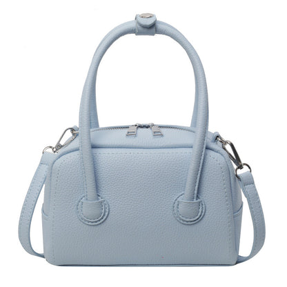 Sac à main décontracté à motif litchi de couleur unie pour femme