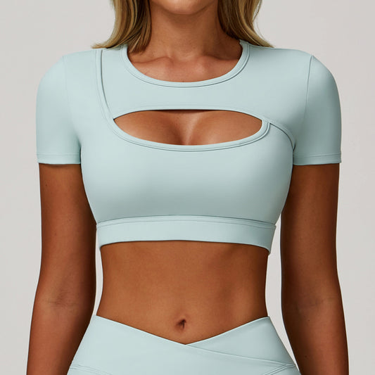 Women Fashion Casual Solid Color Short-Sleeve T-Shirt