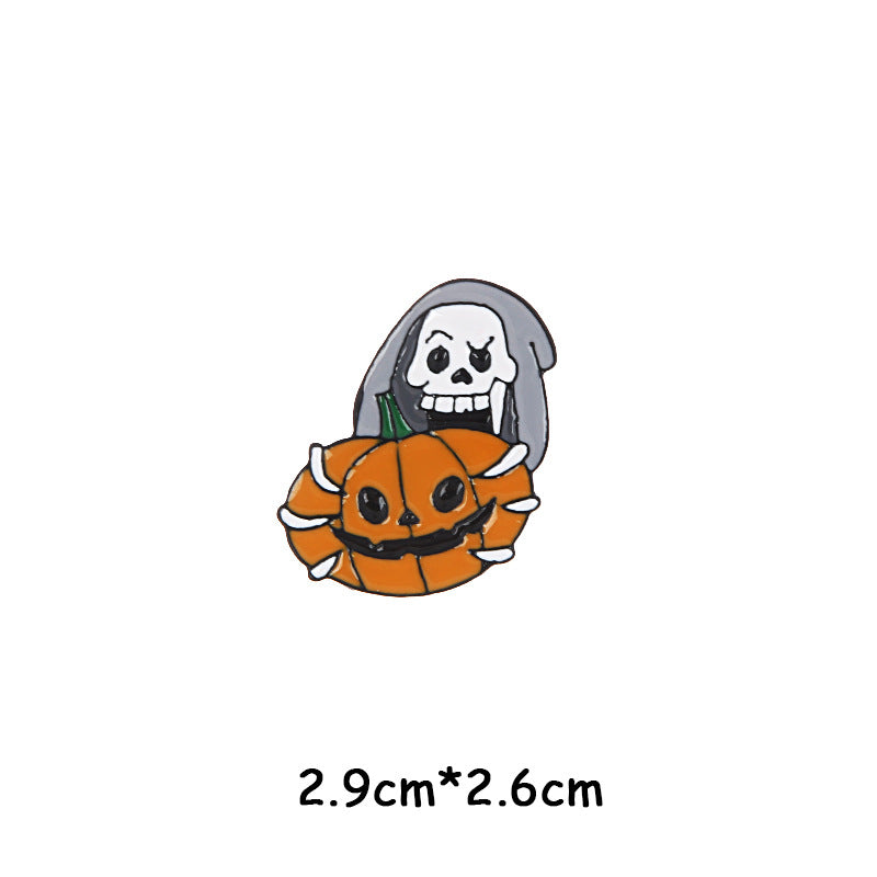 Broche unisexe Halloween en forme de squelette et de momie citrouille