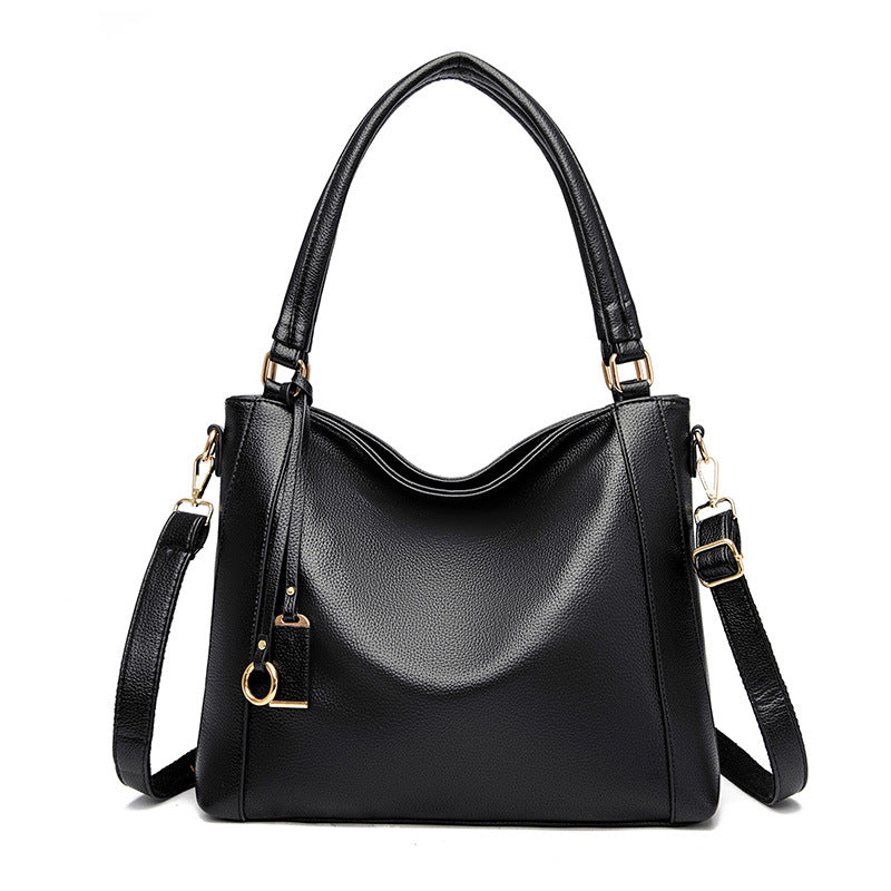Bolso de mano de PU de color sólido simple a la moda para mujer