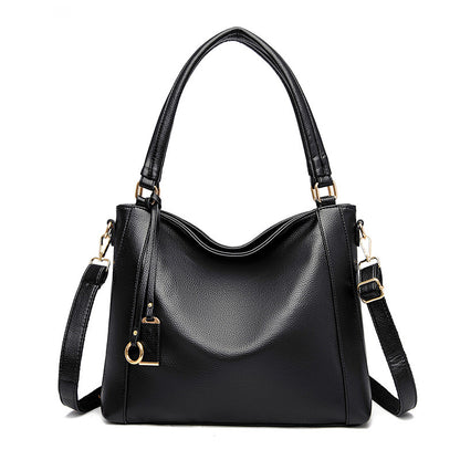Bolso de mano de PU de color sólido simple a la moda para mujer