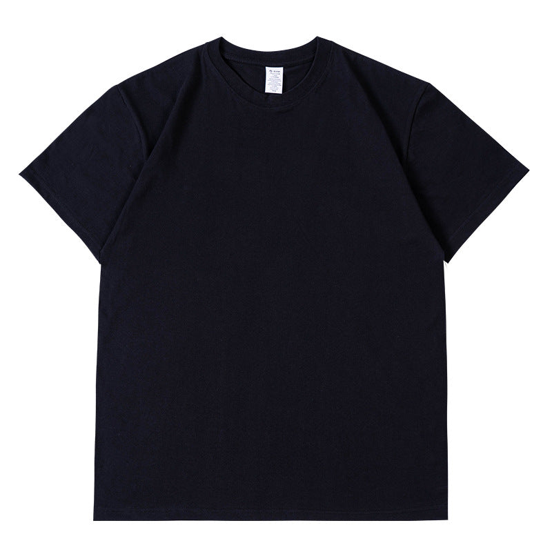 Camiseta informal de manga corta con cuello redondo y color liso para hombre y mujer