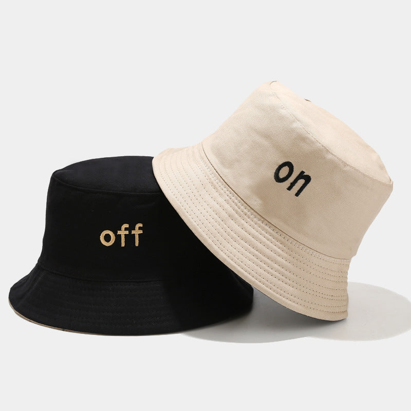 Sombrero de pescador bordado de doble cara informal de moda para mujer