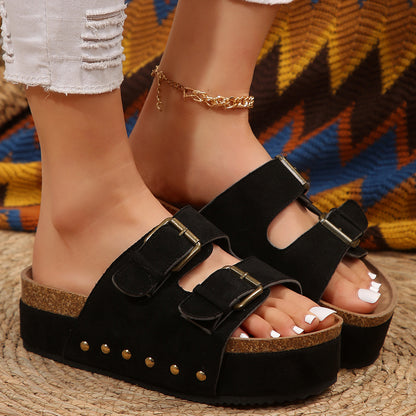 Plus Size Platform Rivet Women Beach Slippers