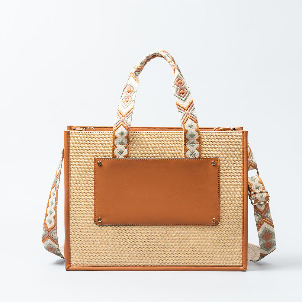 Women Casual Boho Large Capacity Straw Tote Bag