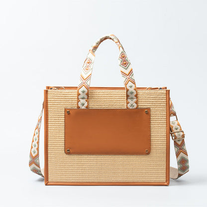 Women Casual Boho Large Capacity Straw Tote Bag