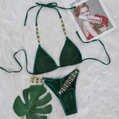 Women's Rhinestone Bikini for Beach Vacation