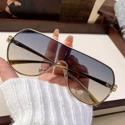 Fashion One-Frame Sunglasses - Trendy Metal Goggles